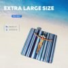 ZAZE Beach Blanket Picnic Blankets with Stakes, Thick 3-Layer 80*80 Oversized Waterproof Sandproof Compact Outdoor Mat, Big Extra Large Foldable Camping Park Vacation Travel Accessories(Blue Stripe) - Image 2