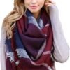 Women's Shawl Wrap Warm Scarf - Cozy Oblong/Plaid Blanket/Stripe Light Circle Infinity