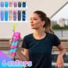 Collapsible Water Bottle 6 Pack Silicone Foldable Water Bottle with Carabiner BPA Free Expandable Water Bottle 500ml Leak Proof Portable Sport Water Bottle for Travel Gym Camping Hiking (Colorful) - Image 4