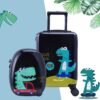 iPlay, iLearn Dinosaur Kids Luggage, Boys Carry on Suitcase, Hard Shell Travel Luggage Set W/Backpack, Trolley Luggage W/ 4 Spinner Wheel for Children Toddlers - Image 7