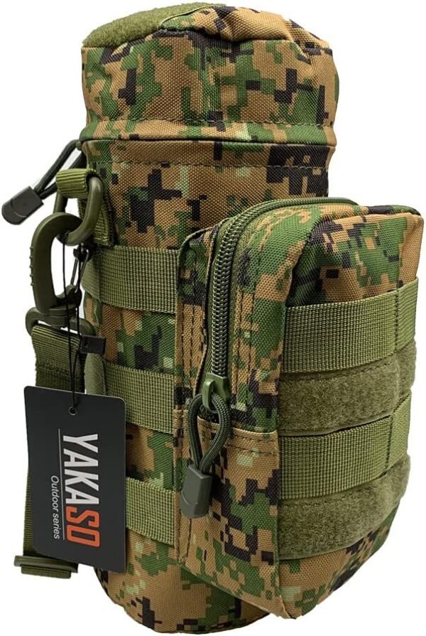 Tactical Molle Water Bottle Holder Pouch Hydration Carrier Bag Tactical EDC Water Bottle Carrier with Detachable Shoulder Strap for Hiking Camping Outdoor Sport Travel