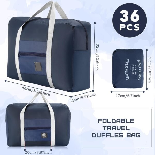 Sweetude 36 Pcs Foldable Travel Duffel Bag Bulk Carry Luggage Bag with Trolley Sleeve, Waterproof Bag Lightweight Weekender Bag for Homeless Donations Sport, Gym, Vacation - Image 2