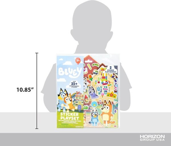 Horizon Group USA Bluey Sticker Playset, 2 Sticker Play Scenes, 35+ Reusable Puffy Bluey Repositionable Stickers for Kids, Perfect for Travel, Screen-Free Fun - Image 7
