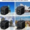 International Travel Adapter Voltage Converter Steps Down 220V to 110V for Cell Phones, Laptops, and Curling Irons, US to UK, Europe, Australia, and More Than 200 Countries (Black) - Image 4