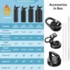 CIVAGO 40 oz Insulated Water Bottle With Straw, Stainless Steel Sports Water Cup Flask with 3 Lids (Straw, Spout and Handle Lid), Double Walled Travel Thermal Canteen Mug, Midnight Black - Image 4