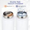 HASLE OUTFITTERS Insulated Water Bottle Kids 16 oz Double Wall Vacuum Stainless Steel Water Bottle Leak Proof for School Wide Mouth with Straw Lid & Spout Lid Keeps Cold and Hot(White,1pack) - Image 4