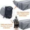 Fanny Pack for Men Women Waist Bag with Water Bottle Holder Waterproof Crossbody Belt Bag with Adjustable Strap for Travel Hiking Running Outdoor Sports (Grey) - Image 3