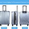 3 Pcs PVC Luggage Cover Waterproof Transparent Suitcase Cover Thicken Luggage Protector for Travel, Fits 20" 24'' 28" Luggage (Navy Blue) - Image 5