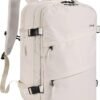 HOMIEE Travel Backpack for Women, Carry On Backpack with USB Charging Port, TSA Approved Personal Item Bag Spirit Airlines, 15.6 Inch Laptop Backpack for Colllege Work, Beige