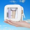 Small Clear Makeup Bag for Women, Mini Cosmetic Bag Toiletry Bag Organizer,Waterproof Travel Make Up Bag Pouch with Zipper,Travel Essentials Present for Mom Wife (White, Mini) - Image 5