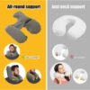 MABOZOO Inflatable Travel Neck Pillow, Portable Blow up Neck Pillow for Chin, Head Support Soft Velvet Airplane Pillow for Sleeping,Traveling,Train, Car, Office - Image 5