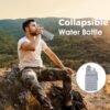 Collapsible Water Bottle for Adults, Boys, Students, Kids, Reusable Silicone Foldable Water Bottles for Travel Camping Hiking, Portable Sports Water Bottle, Gray - Image 5