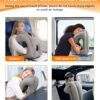 Sunany Travel Pillow, Inflatable Neck Pillow Used for Airplanes/Cars/Buses/Trains/Office Napping with Eye Mask/Earplugs (Gray) - Image 7