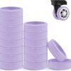 16-piece carry-on suitcase caster silicone cover, easy to install, wear-resistant and noise-proof, suitable for 8 swivel wheels silicone luggage wheel protective cover (Purple) - Image 8