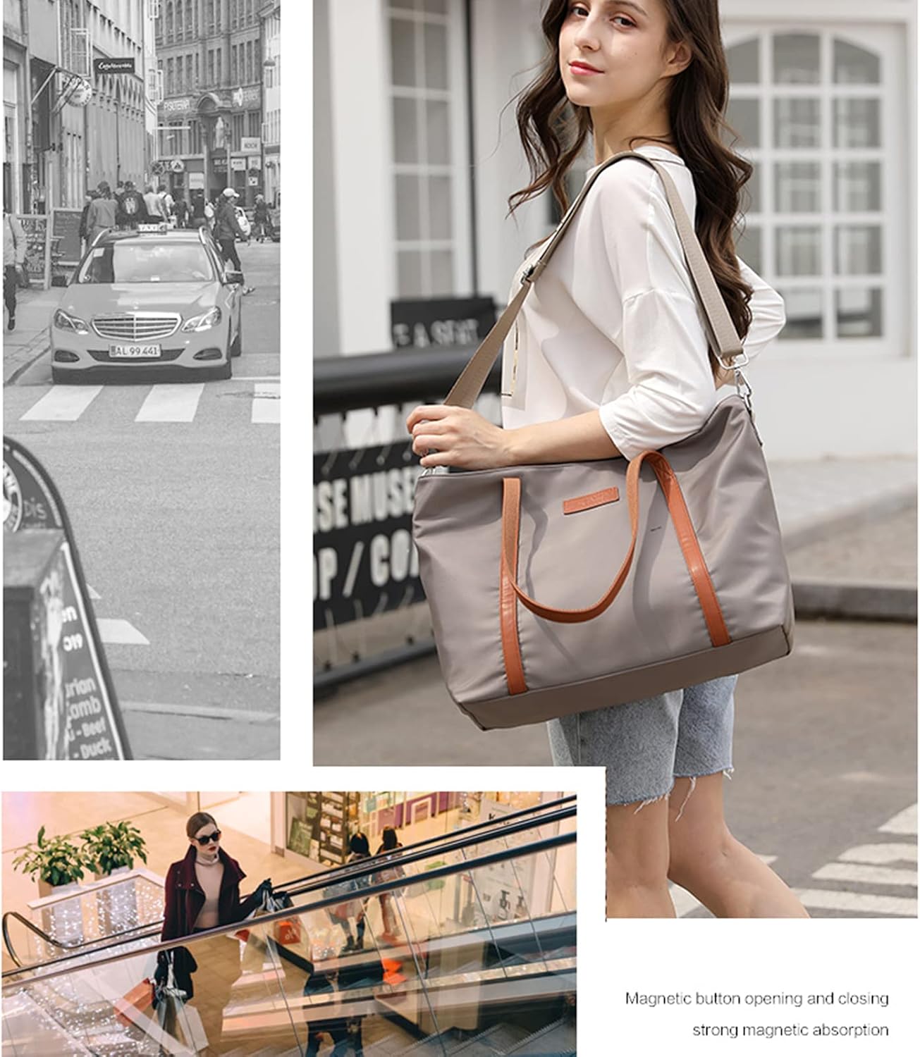 Laptop Bag Waterproof Lightweight Tote Bag for Women Nylon Briefcase Computer Work Shoulder Handbag Fits 15.6 inch Laptop - Image 9