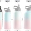 Stainless Steel Insulated Water Bottle and Travel Mug for Hot and Cold Beverages, Wide Mouth, Double Wall Insulated Hydration Sports Water Bottle for Hiking, Biking, Outdoor, 22 OZ BPA Free - Image 4