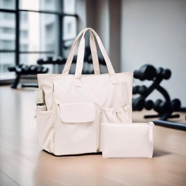 LEDAOU Beach Bag for Women Waterproof Sandproof Tote Bag Pool Bag with Zipper for Gym Shopping Travel with Wet Pocket - Image 4