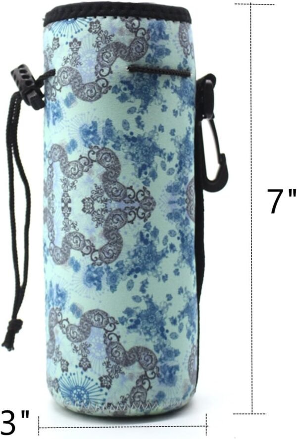 Water Bottle Carrier,Insulated Neoprene Water Gym Travel Bottle Holder Bag Protector Sleeve Case Pouch Cover 0.6L or 0.75L, Great for Stainless Steel and Plastic Bottles - Image 2