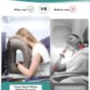 JefDiee Inflatable Travel Pillow, Airplane Neck Pillow Comfortably Supports Head and Chin for Airplanes, Trains, Cars Office Napping on The Tray Table (Grey) - Image 5