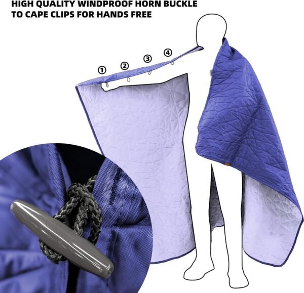 Outdoor Waterproof Blanket, Foldable Fleece Stadium Blanket for Outdoor Sports Event,Camping,Concerts, Car,Pet,Picnics -Windproof, Wearable,Machine Washable 80"x58" - Image 7