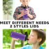 16 oz Kids Water Bottle with 4 Lids,2 Pack Water Bottles for School Kids,Metal Water Bottle Kids,Insulated Kids Thermos with Straw Lid,Straw Brush,Cute Stickers,Boys Girls Water Bottle - Image 4