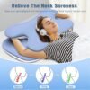 Cervical Pillow for Neck and Shoulder Pain Relief, Ergonomic Neck Pillow for Sleeping, Contour Memory Foam Cervical Pillow, Neck Pillow for Side Back Stomach Sleepers with Ice Silk Fabric (Blue) - Image 4