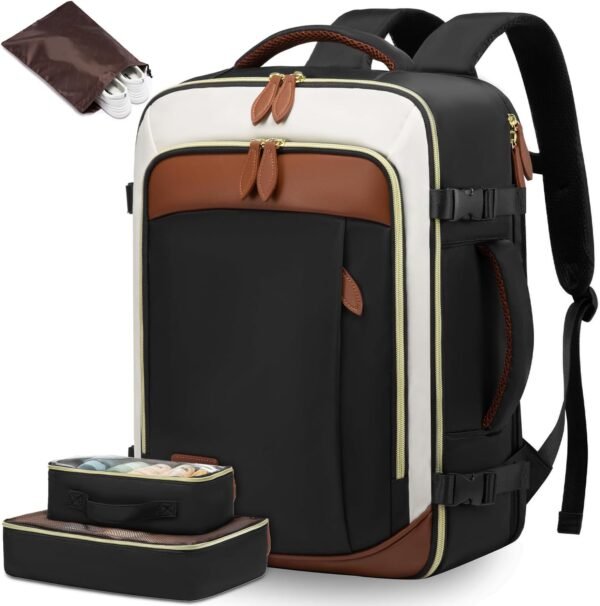 LOVEVOOK Personal Item Travel Backpack for Women, Carry on Backpack Flight Approved, Waterproof 40L Large Travel Bag fit 17 inch Laptop
