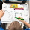 Airplane Travel Essentials Tray Table Cover, 12 Pack Dinosaur Coloring Game Disposable Placemats Provide Safe Fresh Table Surface, Travel Accessories Must-Haves for Kids Toddlers, Baby - Image 2