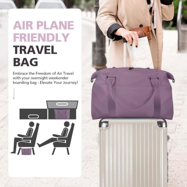 Travel Duffle Bag, Waterproof Weekender Bag Carry On Tote Bags for Women, Travel Essentials Sport Gym Bag for Men, Hospital Bag for Labor and Delivery, Overnight Bag Luggage Bag with Trolley Sleeve - Image 2