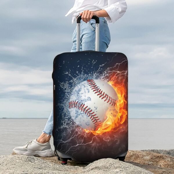 Baseball In The Water And Fire Luggage Suitcase Covers Elastic Washable Baseball Ball Lover Luggage Protector Travel Suitcase Protective Cover For Kid And Adult, M (Fit 22-24 Inch Luggage) - Image 7