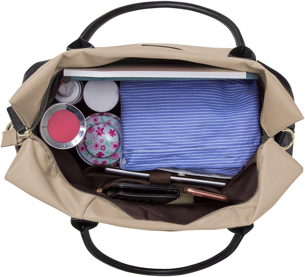 ECOSUSI Duffle Bag Weekender Bag Nylon Overnight Bag Travel Tote Carry On Bag with Trolley Sleeve for Travel, Sports - Image 4