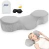 Cervical Pillow for Neck Pain Relief, 2024 Portable Travel Memory Foam Pillow with Bag, 3D Eye Masks and Earplugs, Washable Pillowcase, Side Sleeper Pillow for Adults Back Stomach Sleeper