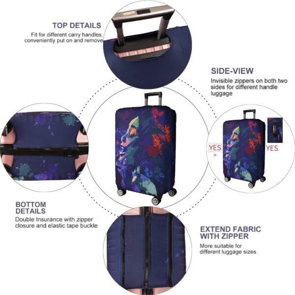 7-mi Suitcase Cover Protectors,28 Inch Luggage Cover for Wheeled Suitcase Travel Elastic Spandex Suitcase Protector - Image 3