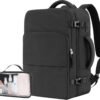 Beraliy Travel Backpack for Men Women, Personal Item Bag for Airlines, Carry On Backpack,16inch Laptop Backpack, Durable Backpack for Hiking College Work Gym Weekender Bag, Black