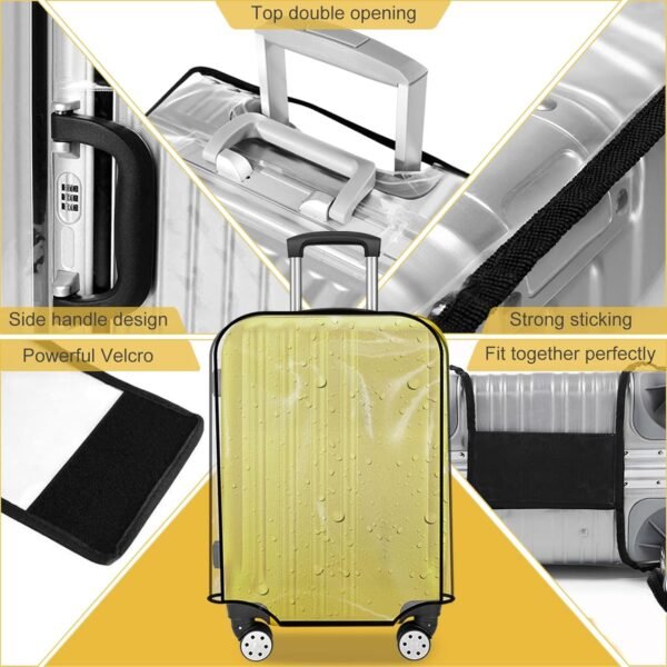 Clear PVC Suitcase Cover Protectors 20 inch Transparent Travel Luggage Covers for Suitcase Tsa Approved - Image 3