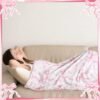 Buryeah Pink Bow Throw Blanket Cute Flannel Soft Blanket Bowknot Prints Blanket Lightweight Aesthetic Gift Plush Decorative Blanket for Sofa Couch Travel Bed Room, 50"x60" - Image 4