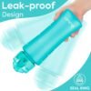 OLDLEY Kids Water Bottle with Straw for School Girls Boys, 15 oz Unbreakable Leak-Proof BPA-Free Motivational Water Bottles with Times to Drink for Travel Sports Gym, 1 Straw Lid, Mint - Image 5