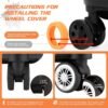 Luggage Wheel Covers, 8 PCS Silicone Wheel Protector Covers for 2-2.6 inches 8-Spinner Wheels, Wear-Resistant, Anti-Noise Wheel Covers for Luggage, Suitcases or Office Chair Caster Wheels (Yellow) - Image 4