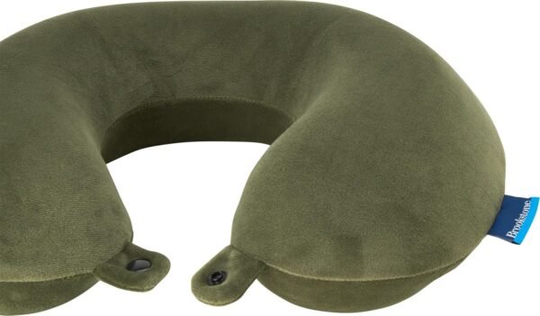 Brookstone Memory Foam Travel Neck Pillow for Vacations, Airplanes, Trains, Buses, and Cars, Size One Size, Olive - Image 5