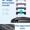 BAGSMART Hardside Expandable Luggage With Spinner Wheels, PC Lightweight Carry-On Luggage Airline Approved With TSA Lock, Durable Women Travel Suitcase Carry On 20 Inch, Black - Image 5
