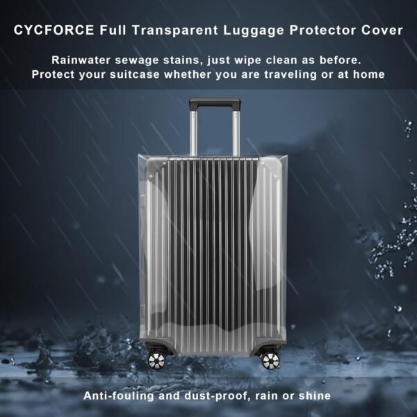 Luggage Cover Set Clear PVC Luggage Cover & 2-in-one Luggage Strap Thickened Suitcase Cover 30 Inch Luggage Protector for Wheeled Suitcase (30-Inch) - Image 3