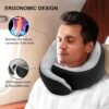 Travel Pillow, 360° Wrapped Travel Neck Pillow, 100% Pure Memory Foam Neck Pillow, Airplane Neck Pillows, Perfect Support, Soft and Breathable Pillows, Travel Accessories with Portable Bag - Image 3