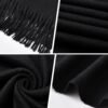 Womens Winter Scarf - Fashion Scarf Shawl with Cashmere Feel, Warm Soft Blanket Scarf Pashmina Shawl and Wrap, Travel Office Winter Wedding, Evening Dresses Large Scarves gifts for women, Black - Image 6