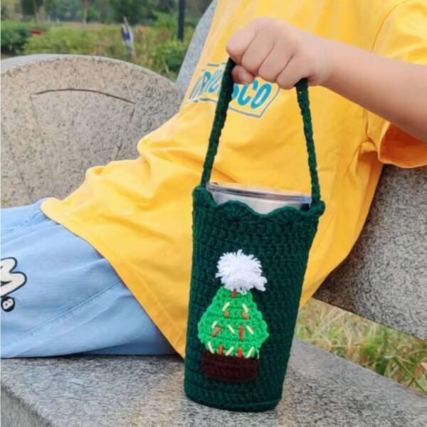 ‎Crochet Water Bottle Holder Compatible with YETI,Owala,Hydro Flask 20oz Travel Tumbler,Water Bottle Carrier Bag for SUNWILL/JENVIO/WETOWETO/HASLE OUTFITTERS and More 20oz Travel Coffee Mugs - Image 4