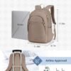 LIGHT FLIGHT Travel Laptop Backpack Women, 15.6 Inch Laptop Backpack with USB Charging Hole, Water Resistant College Bookbag, Black Computer Backpacks for Work, Champagne - Image 2