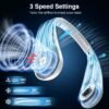 Neck Fan, Hands Free Bladeless Neck Fans Portable Rechargeable, 6000 mAh Battery Operated Wearable Personal Fan, Cooling Neck Fan, 3 Speeds, USB Fan Gifts for Men, Women, Travel, Outdoor - Image 4