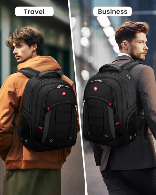 CROSSGEAR Travel Laptop Backpack for Men Water Resistant Daily Backpacks Bookbag Airline Approved Business Work Bag with USB Charging Port and Commute Office Backpack Fit 15.6" Laptops for Women - Image 6