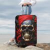 Travel Luggage Cover Pirate Skull Suitcase Covers for Luggage Fashion Suitcase Protector Fits 18-32" Luggage, Black, L, Luggage Set - Image 7