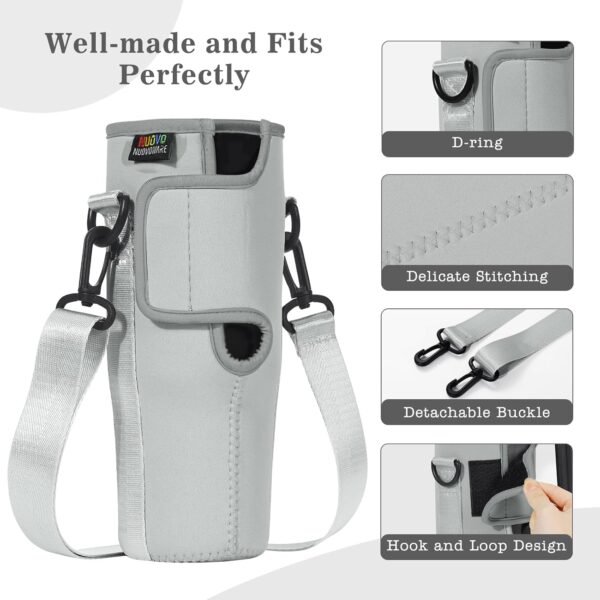Nuovoware Water Bottle Carrier Bag Fits Stanley 40 Oz Tumbler With Handle, Water Bottle Bag With Adjustable Shoulder Strap, Neoprene Water Bottle Holder For Stanley Water Bottle Accessories - Image 5