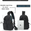 Black Sling Crossbody Bag for Men Women, Tactical Backpack Shoulder Daypack Mini Anti-Theft Motorcycle Chest Bags, Small One Strap Backpack for Casual Travel Hiking Outdoor Sports - Image 4